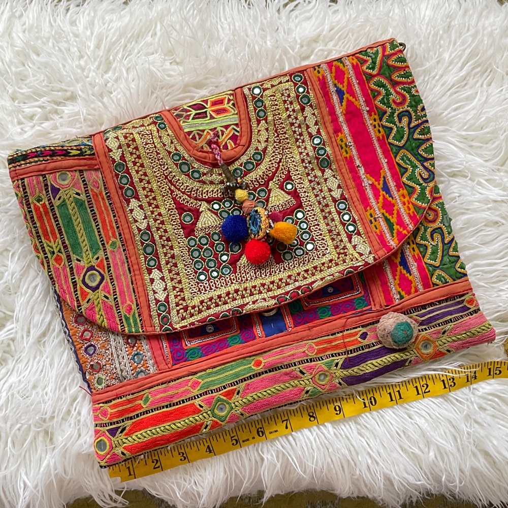 Colorful Embroidered Crossbody Bag